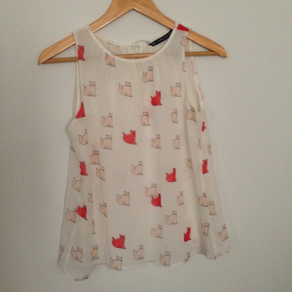 Zara cat shirt!!! Absolutely adorable! Very unique many compliments! - Picture 2 of 4